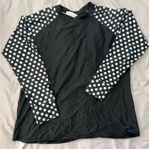 Polka Dot Long Sleeve Swim Top